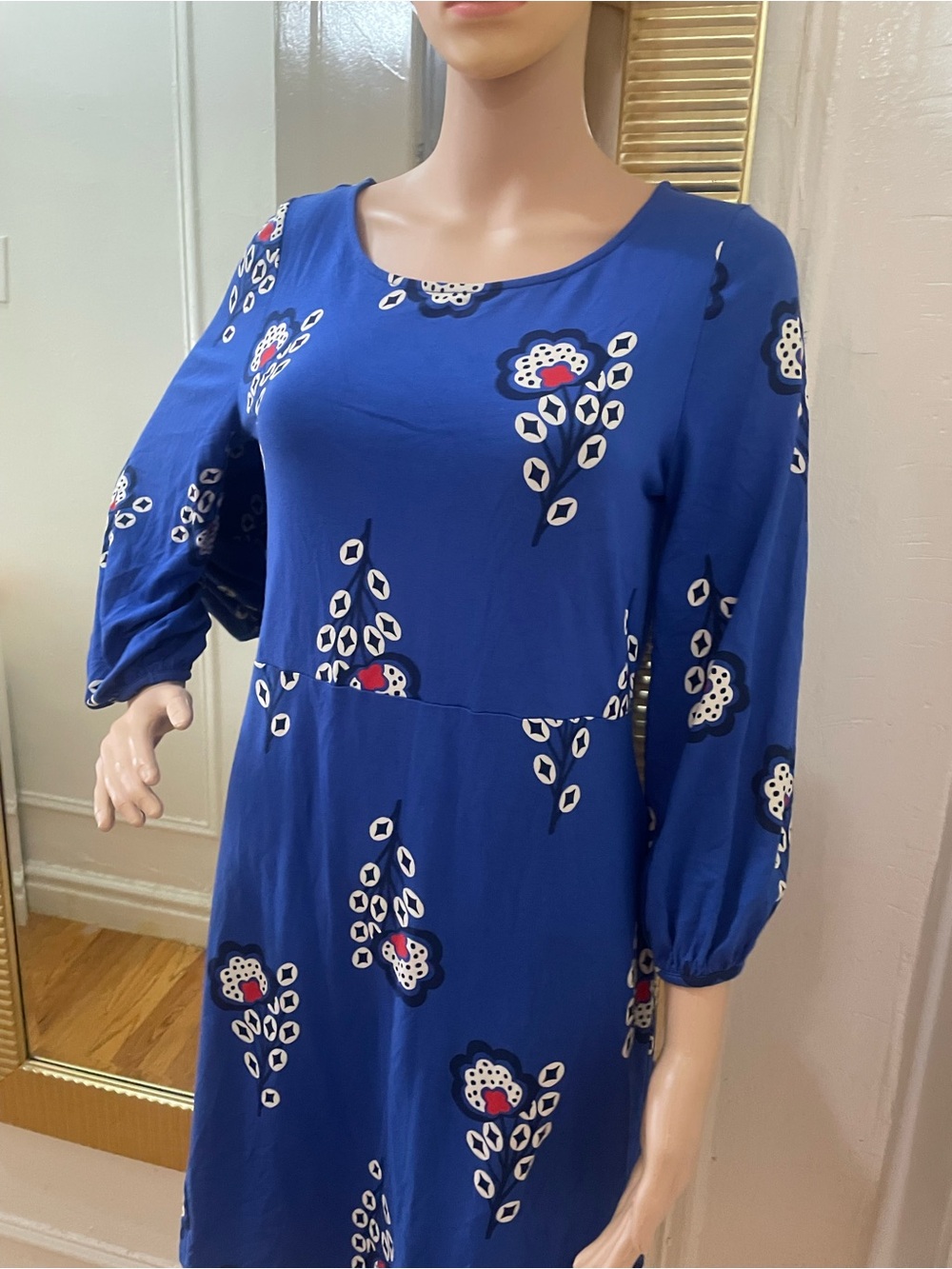Boden Blue Floral Long-Sleeve Dress - Picture 5 of 14